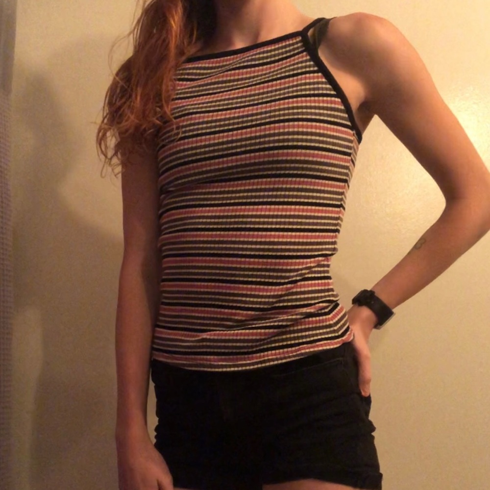Striped racer back tank